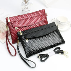Women Shoulder Bag PU Leather Crossbody Bag Diamond Lattice Wallet Clutch
