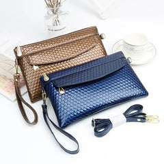 Women Shoulder Bag PU Leather Crossbody Bag Diamond Lattice Wallet Clutch