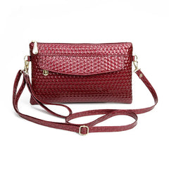 Women Shoulder Bag PU Leather Crossbody Bag Diamond Lattice Wallet Clutch