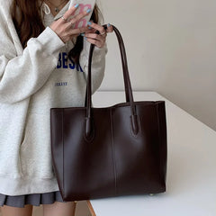 Women Shoulder Bag PU Leather Tote Handbags - High Capacity Shopping Totes