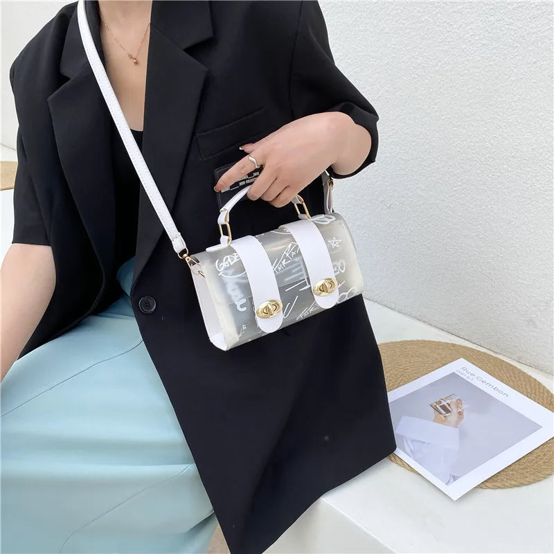 PVC Transparent Graffiti Messenger Female Bag Crossbody Bags
