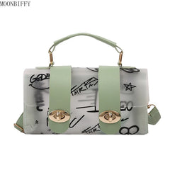 PVC Transparent Graffiti Messenger Female Bag Crossbody Bags