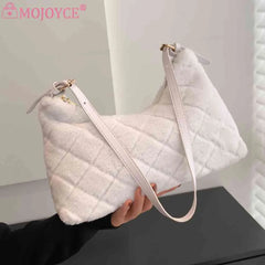 Plush Shoulder Bag Soft Fluffy Clutch Lightweight for Travel Shopping