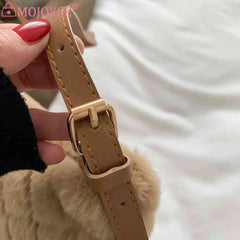 Plush Shoulder Bag Soft Fluffy Clutch Lightweight for Travel Shopping