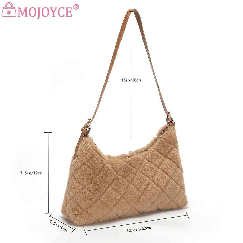 Plush Shoulder Bag Soft Fluffy Clutch Lightweight for Travel Shopping