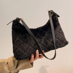 Plush Shoulder Bag Soft Fluffy Clutch Lightweight for Travel Shopping