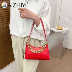 Women Shoulder Bag Chain Underarm Zipper High PU Leather Mini Phone Bag