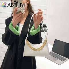 Women Shoulder Bag Chain Underarm Zipper High PU Leather Mini Phone Bag