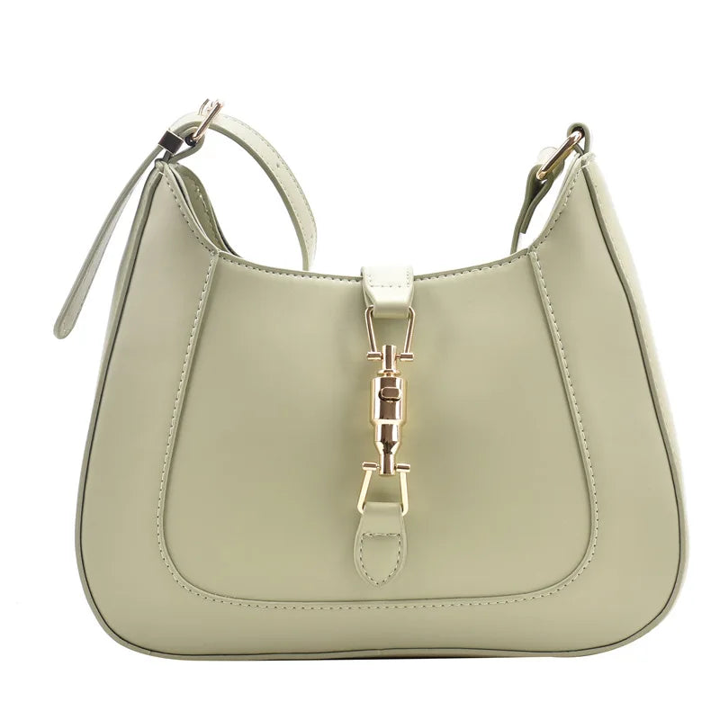 Women Shoulder Bag Soft PU Leather Solid Handbags Casual Zipper
