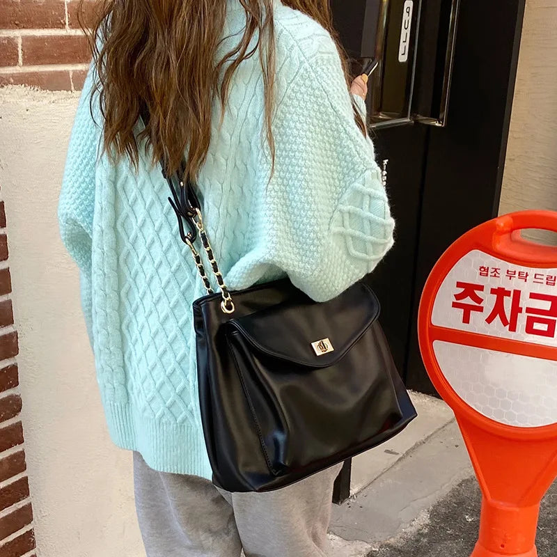 Women Shoulder Bag PU Leather Tote Handbag Large Capacity