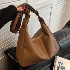 Women Shoulder Bag Solid PU Leather Crossbody Handbags High Capacity