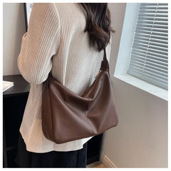 Women Shoulder Bag Solid PU Leather Crossbody Handbags High Capacity