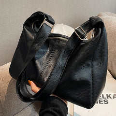 Women Shoulder Bag Solid PU Leather Crossbody Handbags High Capacity