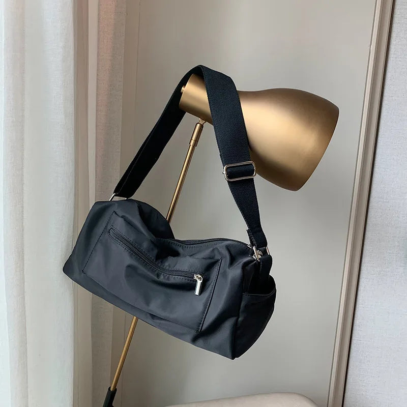 Women Shoulder Bag Wide Strap Oxford Crossbody Bag Large Female Sports Bags