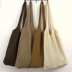 Woven Knitted Shoulder Bag Large Tote Travel Beach Shopping Bag P