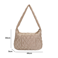 Quilted Messenger Bag Large Capacity Casual Shopping Travel Bag