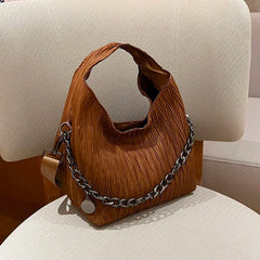 Women Shoulder Bags Chain Lady Handbags High Fabric Bucket Crossbody Bag