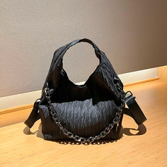 Women Shoulder Bags Chain Lady Handbags High Fabric Bucket Crossbody Bag