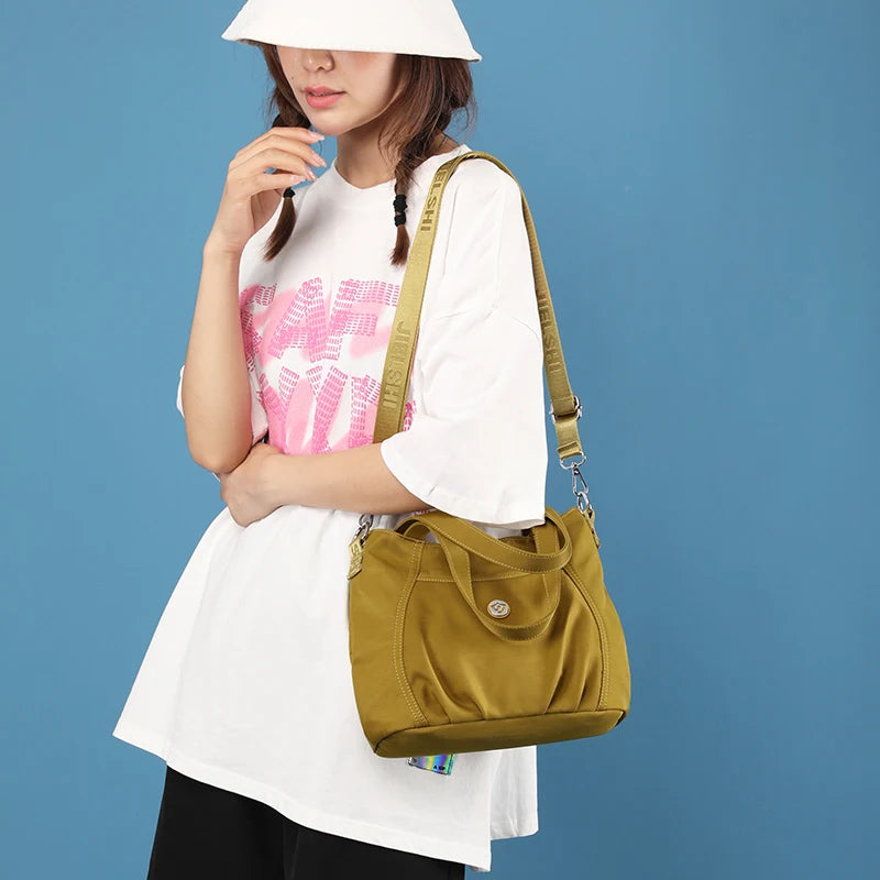 Nylon Shoulder Bag CrossBody Messenger Light Travel Handbag Lady Tote