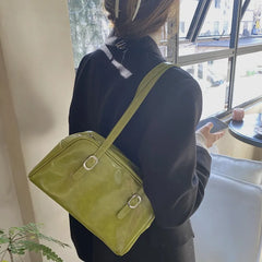 Retro Leather Shoulder Bag for Women Large Capacity Clutch Wallet Totes