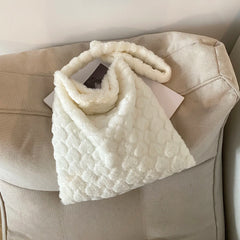 Plush Heart Pattern Shoulder Bag for Women