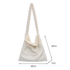 Plush Heart Pattern Shoulder Bag for Women