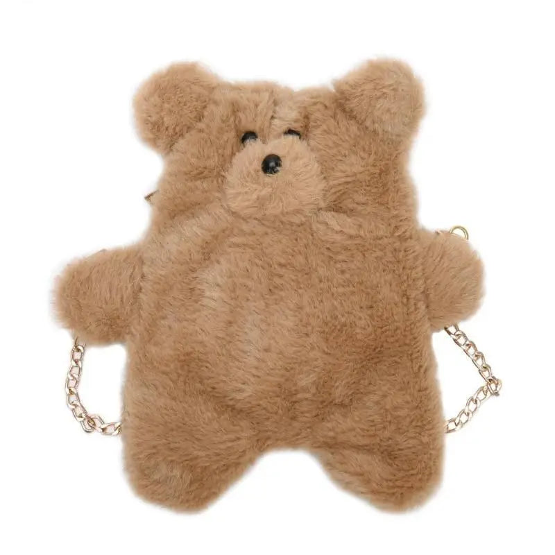 Plush Bear Shoulder Bag Small Clutch Casual Messenger Bag