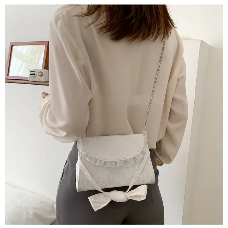 Women's Lace Bow Fresh Handbag Crossbody Bag Clutch