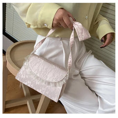 Women's Lace Bow Fresh Handbag Crossbody Bag Clutch