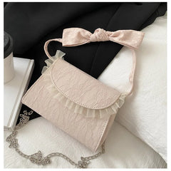 Women's Lace Bow Fresh Handbag Crossbody Bag Clutch