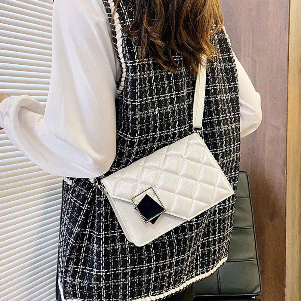 Women Shoulder Bags Lattice Crossbody Chain Messenger Bag