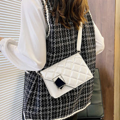 Women Shoulder Bags Lattice Crossbody Chain Messenger Bag