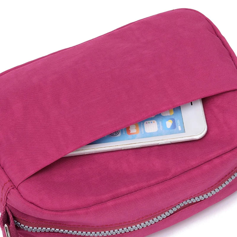 Nylon Shoulder Bag Colorful Handbag for Women Crossbody Daily Use