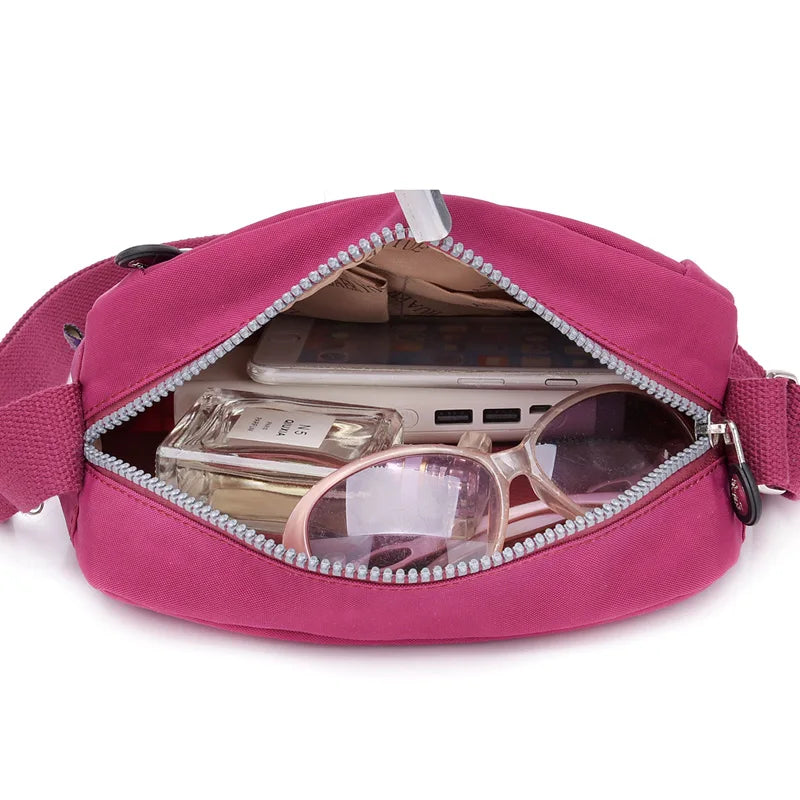 Nylon Shoulder Bag Colorful Handbag for Women Crossbody Daily Use
