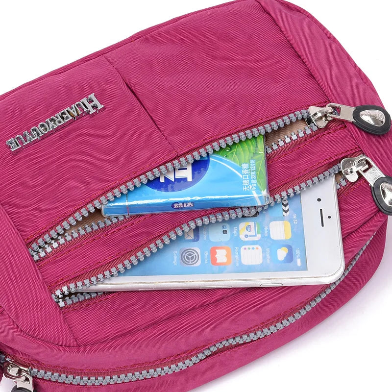 Nylon Shoulder Bag Colorful Handbag for Women Crossbody Daily Use