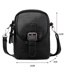 Vintage PU Leather Shoulder Crossbody Bag with Headphone Jack Pouch