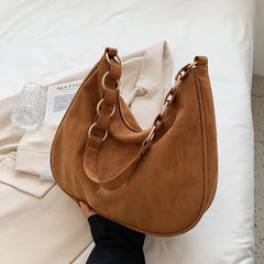 Women Shoulder Bags Faux Suede Large Bucket Bag All-match Handbags