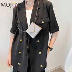 Retro Rhinestone Chain Messenger Bag for Women