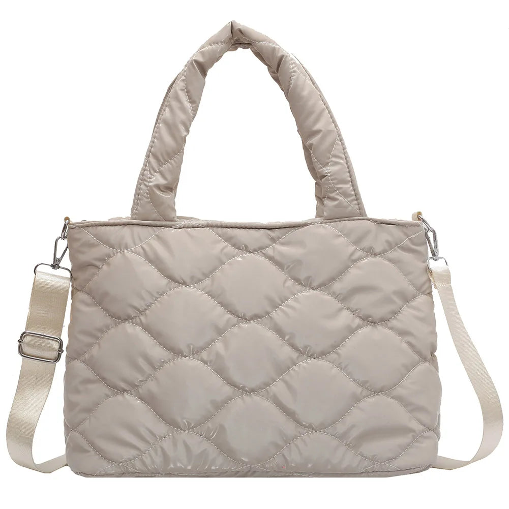 Winter Nylon Cotton-padded Shoulder Bag Large Capacity Crossbody Tote
