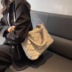 Winter Nylon Cotton-padded Shoulder Bag Large Capacity Crossbody Tote