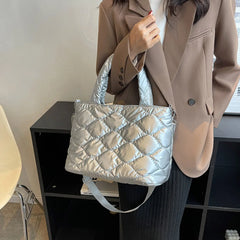 Winter Nylon Cotton-padded Shoulder Bag Large Capacity Crossbody Tote