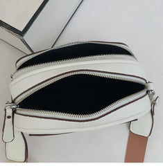 Women Shoulder Handbag Wide Strap Crossbody Bag High Capacity Solid PU Leather F