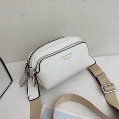 Women Shoulder Handbag Wide Strap Crossbody Bag High Capacity Solid PU Leather F