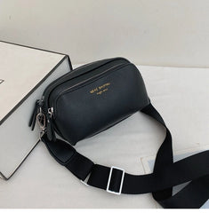 Women Shoulder Handbag Wide Strap Crossbody Bag High Capacity Solid PU Leather F
