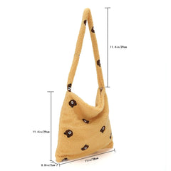 Women Animal Pattern Plush Underarm Totes Bags