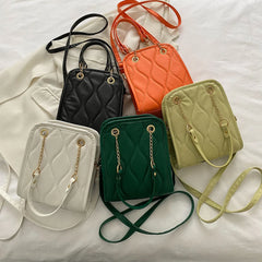 Women Shoulder Handbags Rhomboid Pattern Crossbody Satchels