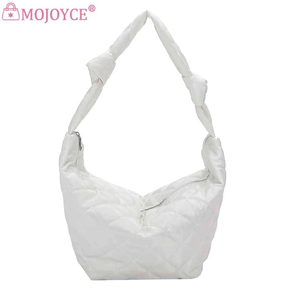 Women Shoulder Handbags Solid Cotton Padded Top-handle Totes Casual Shoulder Tot