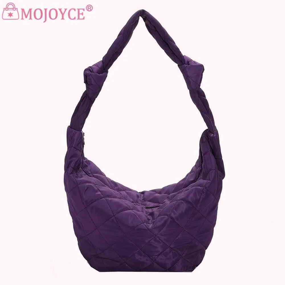 Women Shoulder Handbags Solid Cotton Padded Top-handle Totes Casual Shoulder Tot