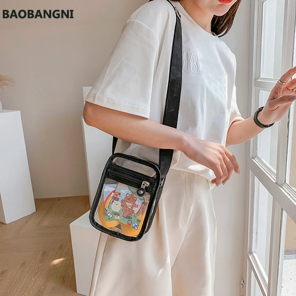 Women Small Clear Handbags Messenger Tote Waterproof Crossbody Handbags