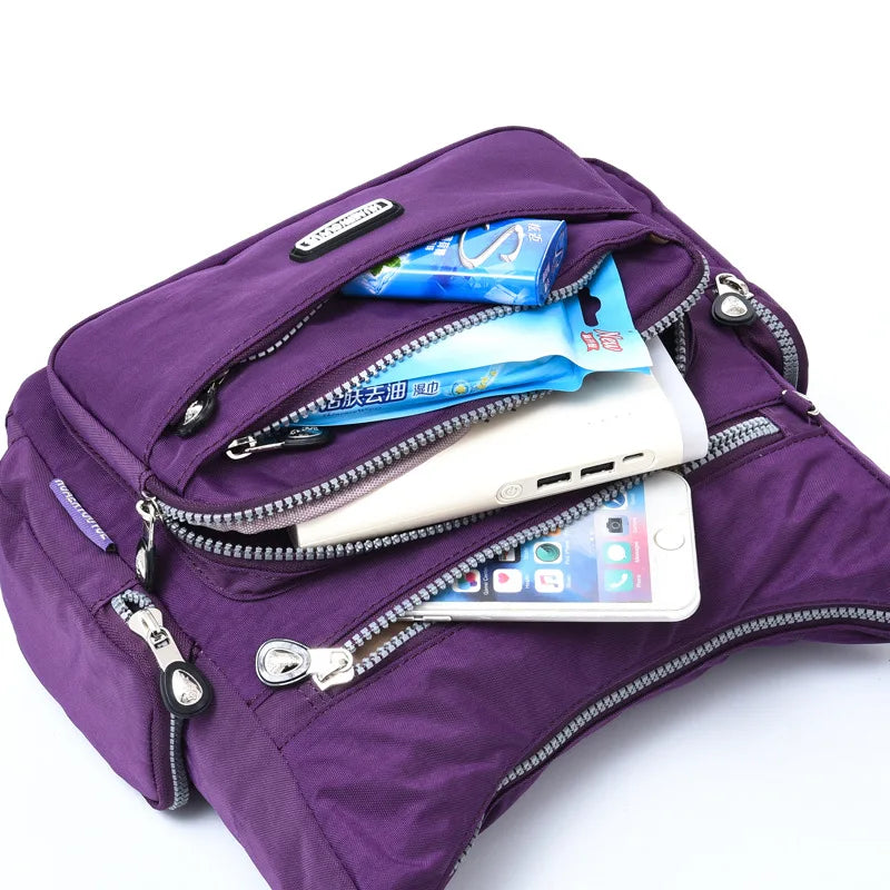 Women Shoulder Messenger Bag Waterproof Nylon Oxford Crossbody Bag